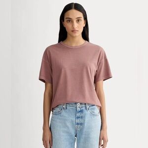 Everlane Boyfriend Tee Essential Cotton Small Brown Garment Dye